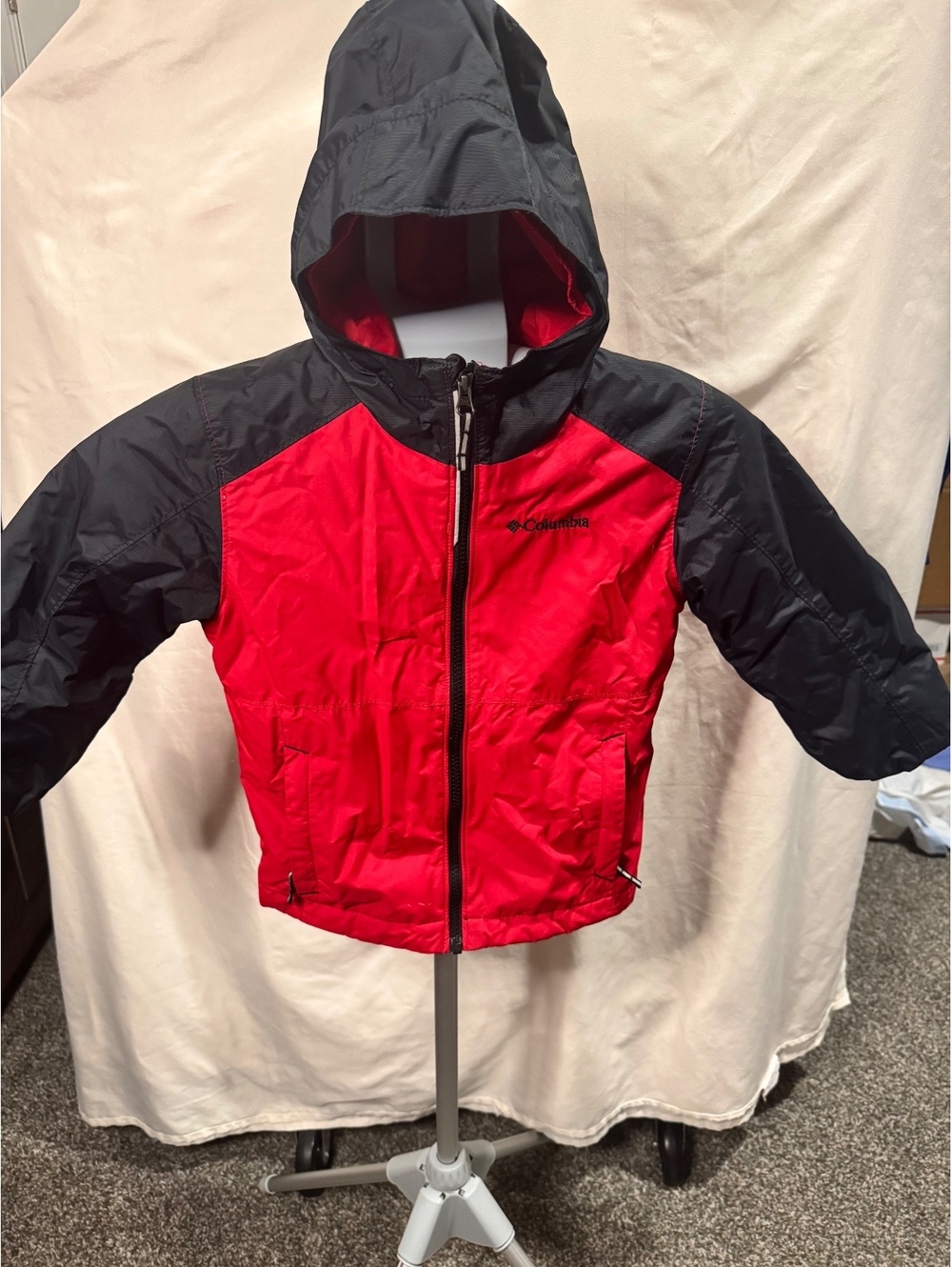 Columbia Thermal Coil XXS Red and Black Hooded Jacket